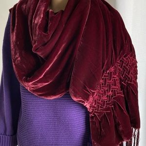 Satin and Velvet, Fringed Shawl